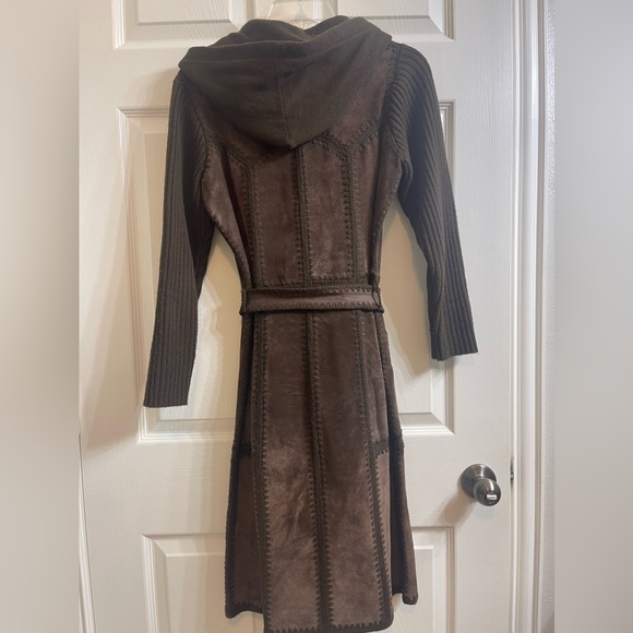Vintage Long Belted Boho Cardigan Brown Wmn Size Small - Picture 4 of 7